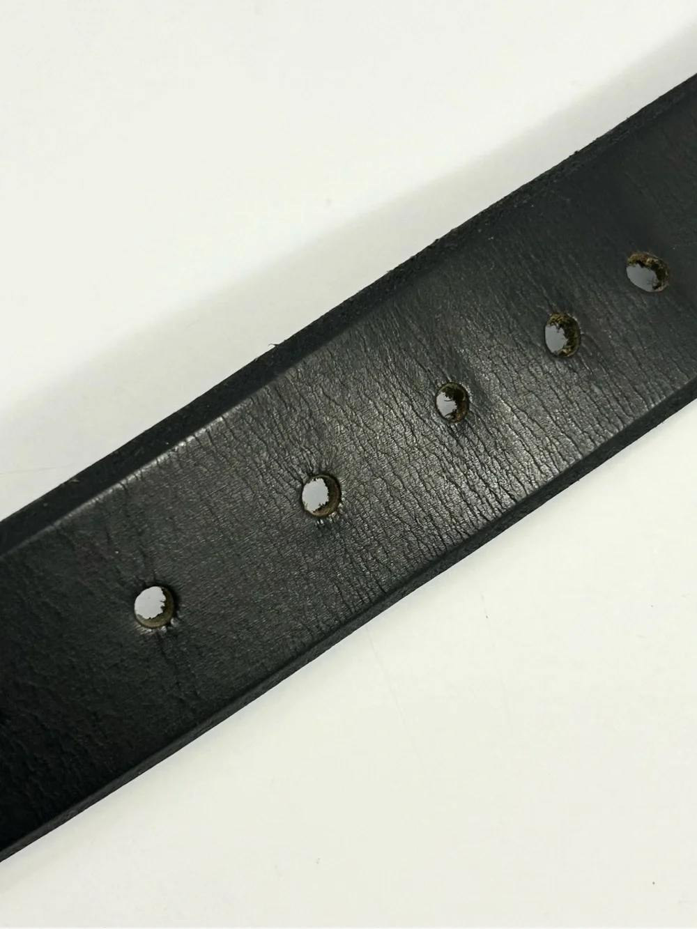 LL Bean Classic Black Leather Men's Belt with Silver Buckle Made in UK